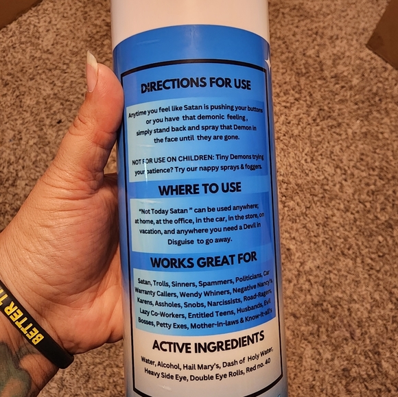 20oz Not Today Satan tumbler - Picture 2 of 2